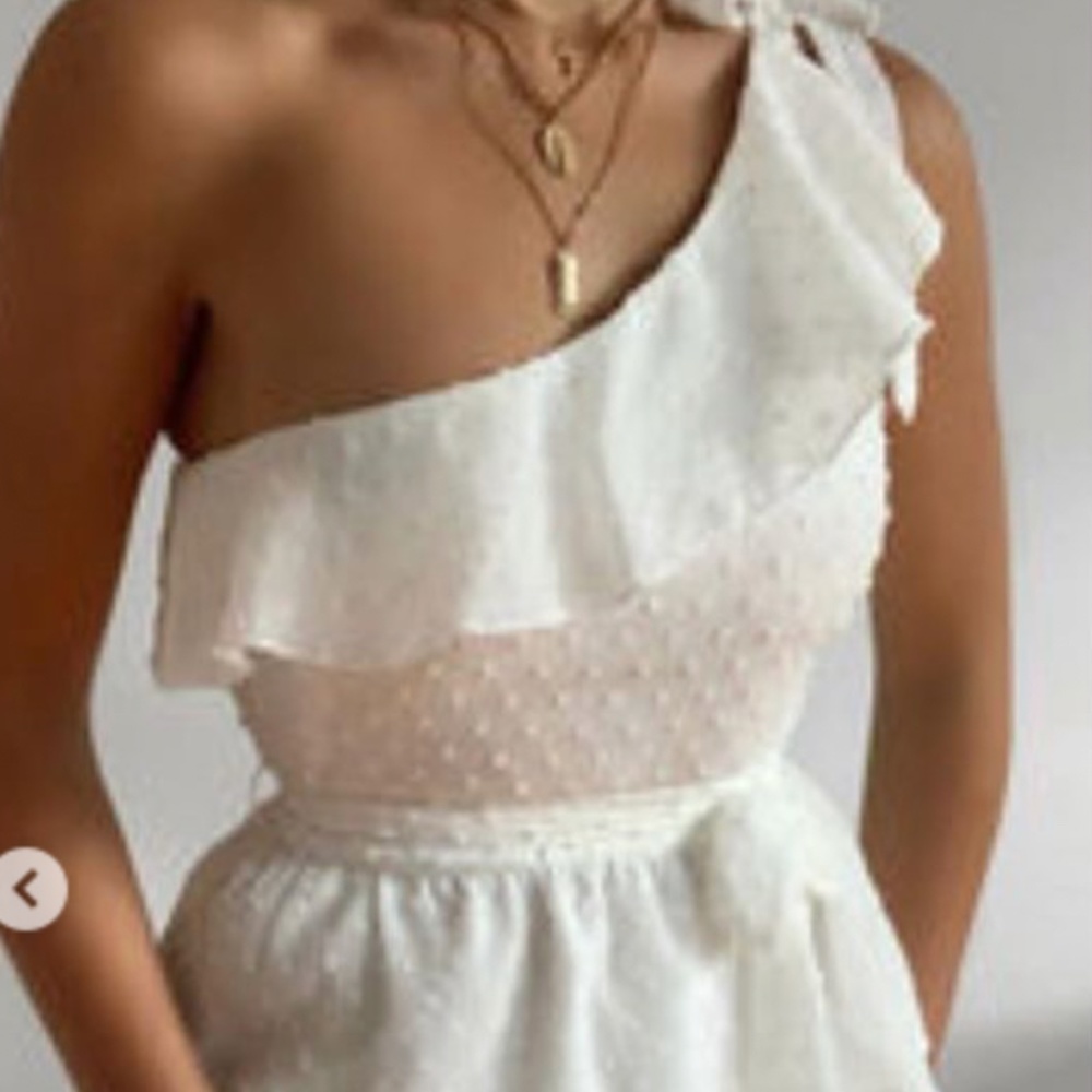 white showpo ruffle mini dress